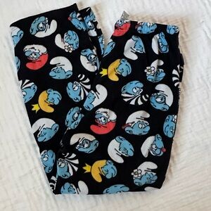 Smurfs Pajama Pants - Black and Blue